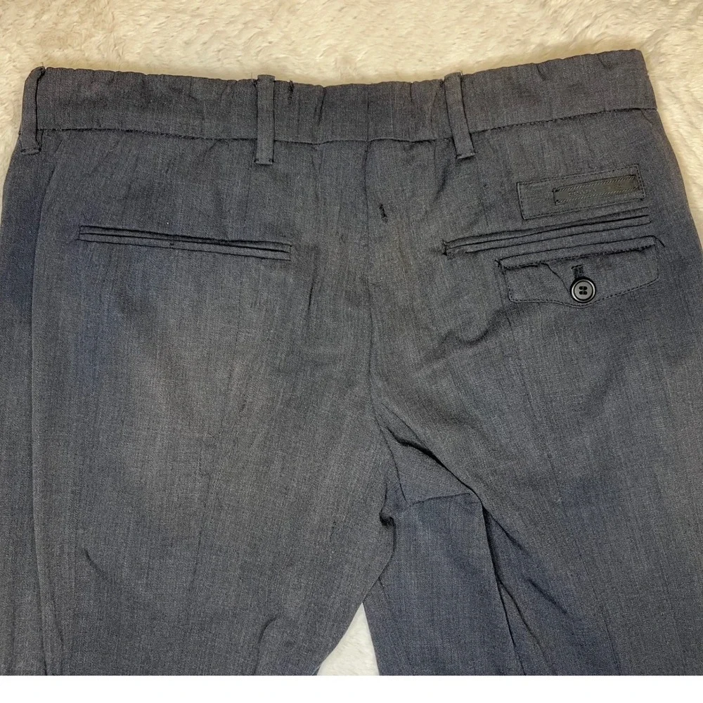 Prada Womens Trousers Cuffed Straight Leg Dark Grey Size 38